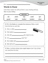 Words to Know Learn These Words