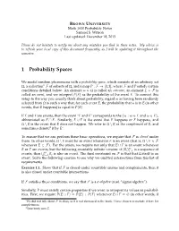 1 Probability Spaces