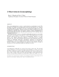 2 Observation in Geomorphology