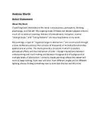 Andrew Werth Artist Statement And