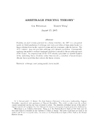 Arbitrage Pricing Theory∗