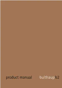 Bulthaup Product Manual B2