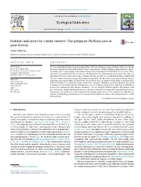 Habitat Indicators for Cavity-Nesters: the Polypore Phellinus Pini in Pine