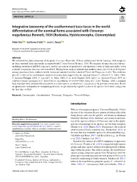 Integrative Taxonomy of the Southernmost Tucu-Tucus in the World: Differentiation of the Nominal Forms Associated with Ctenomys
