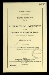 International Agreement on the Statistics of Causes of Death With