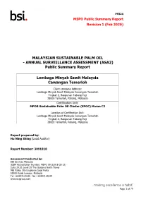 MSPO Public Summary Report Revision 1 (Feb 2020)
