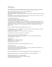 The De Stijl Movement in the Netherlands and Related Aspects of Dutch Architecture 1917-1930