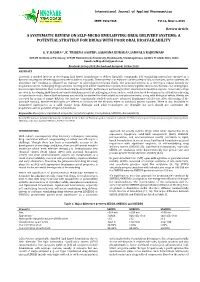 A Systematic Review on Self-Micro Emulsifying Drug Delivery Systems: a Potential Strategy for Drugs with Poor Oral Bioavailability