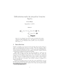 Differentiation Under the Integral in Geometric Algebra