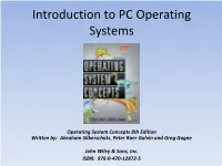Introduction to PC Operating Systems
