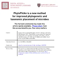 Phylophlan Is a New Method for Improved Phylogenetic and Taxonomic Placement of Microbes