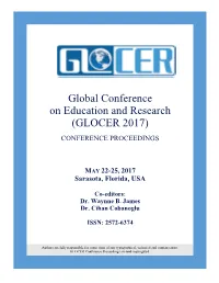Proceedings of the Global Conference on Education and Research: Volume 1