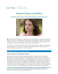 Questions and Answers for Domestic Violence Project Advocates