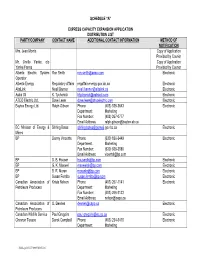 Schedule “A” Express Capacity Expansion Application Distribution List