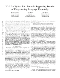 Towards Supporting Transfer of Programming Language Knowledge