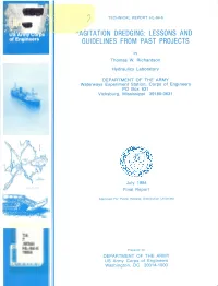 Agitation Dredging: Lessons and Guidelines from Past Projects