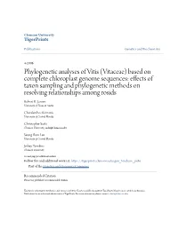Based on Complete Chloroplast Genome Sequences: Effects of Taxon Sampling and Phylogenetic Methods on Resolving Relationships Among Rosids Robert K