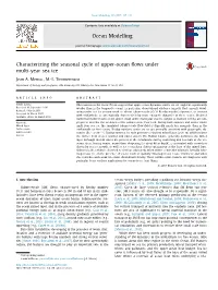 Characterizing the Seasonal Cycle of Upper-Ocean Flows Under Multi-Year