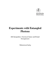Experiments with Entangled Photons