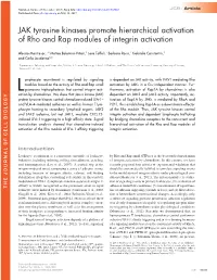 JAK Tyrosine Kinases Promote Hierarchical Activation of Rho and Rap Modules of Integrin Activation