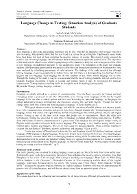 Language Change in Texting: Situation Analysis of Graduate Students
