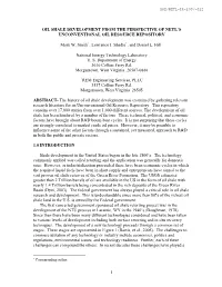 R&D Data Gaps Identified for Model Development of Oil
