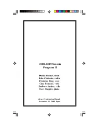 2008-2009 Season Program II