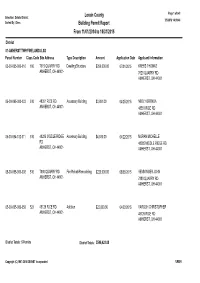 2015 Tax Year Building Permit Report