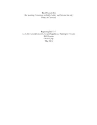 Brief Presented to the Standing Committee on Public Safety and National Security House of Commons