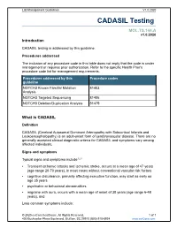 CADASIL Testing