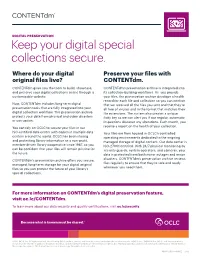 Contentdm Digital Preservation Feature Flier