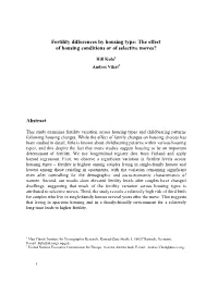 Fertility Differences by Housing Type: an Effect