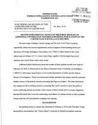 In Re Orders & Records of This Court Related to the Surveillance of Carter Page [FISA Docket Misc. 18-01]