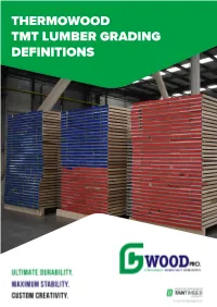 Tantimber Tmt Lumber Grading Definitions