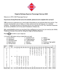 Virginia Railway Express Passenger Survey 2002