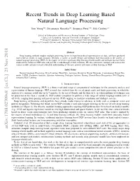 Recent Trends in Deep Learning Based Natural Language Processing