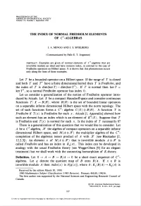 The Index of Normal Fredholm Elements of C* -Algebras