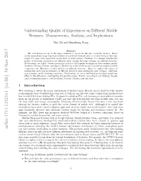 Understanding Quality of Experiences on Different Mobile Browsers