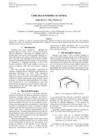 A Rule-Based Syllabifier for Serbian