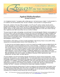 Against Multiculturalism by Philip Carl Salzman