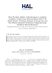 From Pyridine Adduct of Borabenzene to (In)Finite Graphene Architectures Functionalized with N→B Dative Bonds