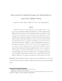 Heterocedasticity-Adjusted Ranking and Thresholding for Large-Scale Multiple Testing