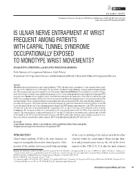 Is Ulnar Nerve Entrapment at Wrist
