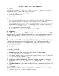 Lecture 5: Aldec Active-HDL Simulator