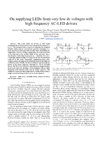 On Supplying Leds from Very Low Dc Voltages with High Frequency AC-LED Drivers