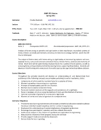 Statics Syllabus