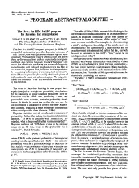The Rev.: an IBM BASIC Program for Bayesian Test Interpretation