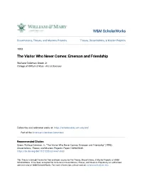 The Visitor Who Never Comes: Emerson and Friendship