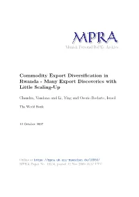 Commodity Export Diversification in Rwanda
