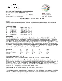 Final-Round Notes – Sunday, March 06, 2016